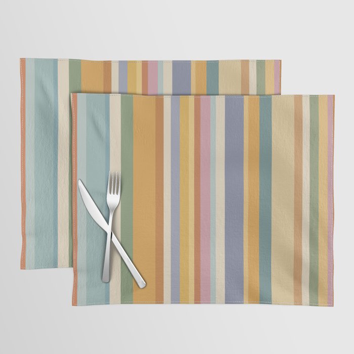 Classic Stripes VI - Vintage Pastel Placemat Gallery Image 1