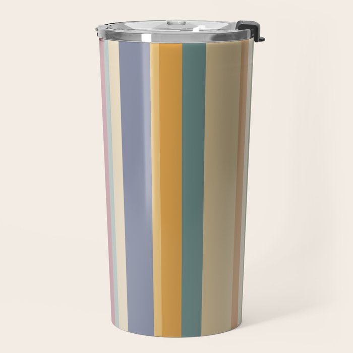 Classic Stripes VI - Vintage Pastel Travel Mug Gallery Image 2
