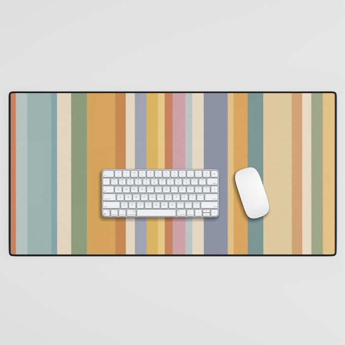 Classic Stripes VI - Vintage Pastel Desk Mat Gallery Image 1