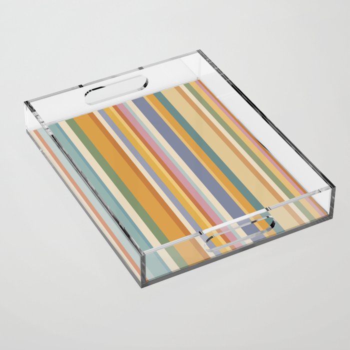 Classic Stripes VI - Vintage Pastel Acrylic Tray Gallery Image 1