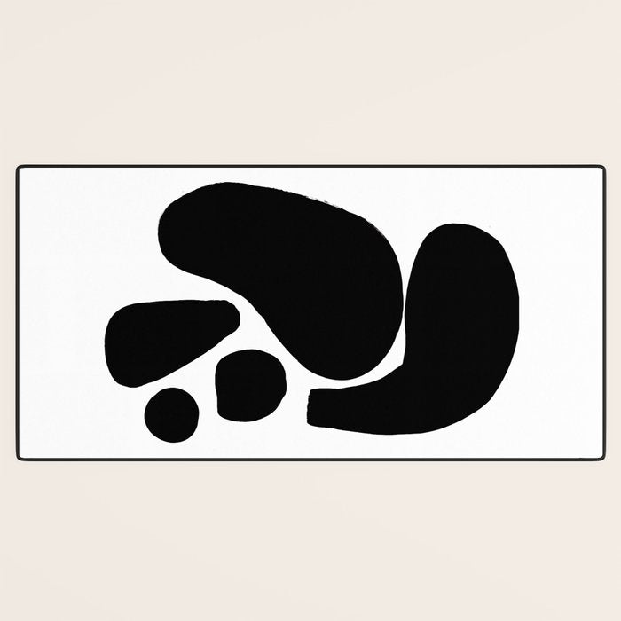 Footprints In Ink White Background Desk Mat Gallery Image 3