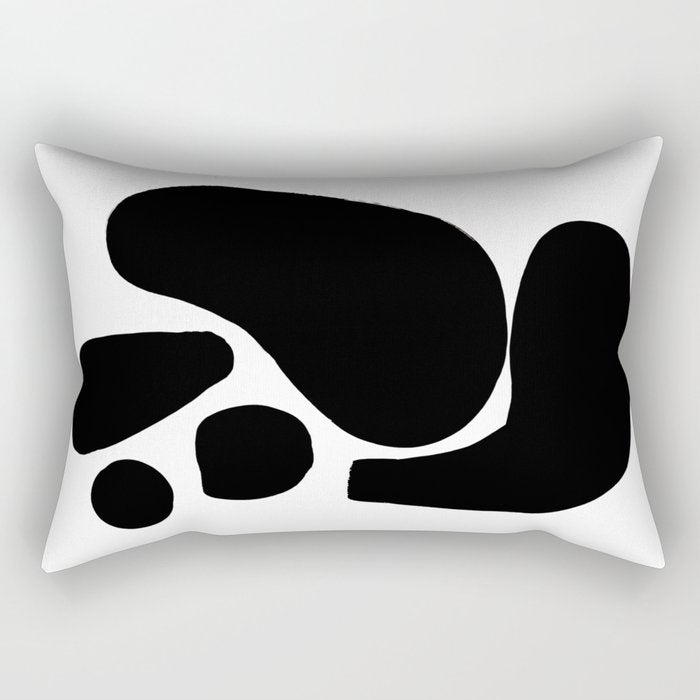 Footprints In Ink White Background Rectangular Pillow Gallery Image 2