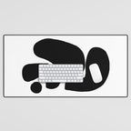 Footprints In Ink White Background Desk Mat Gallery Image 1