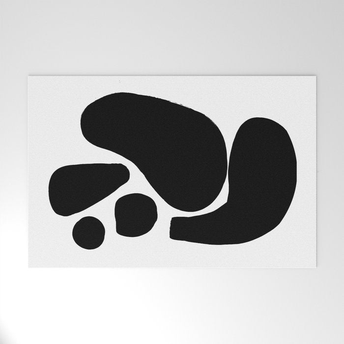 Footprints In Ink White Background Welcome Mat Gallery Image 1