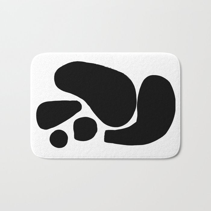 Footprints In Ink White Background Bath Mat Gallery Image 1