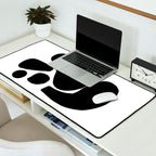 Footprints In Ink White Background Desk Mat Gallery Image 2