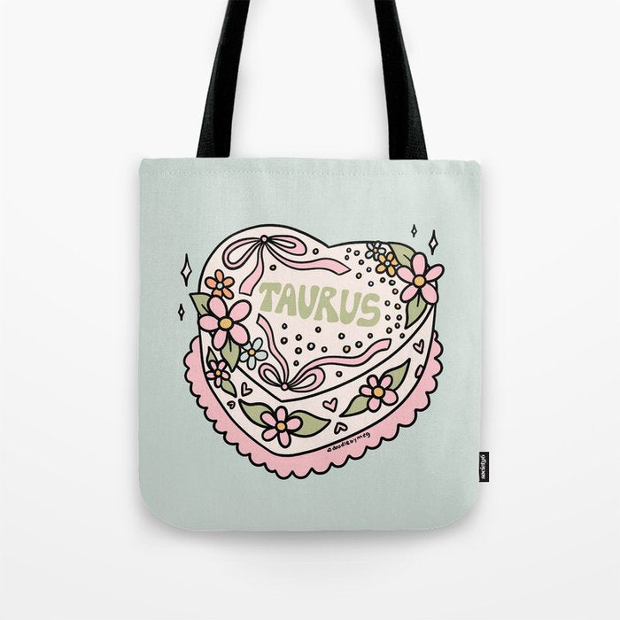 Taurus Heart Cake Tote Bag Gallery Image 1