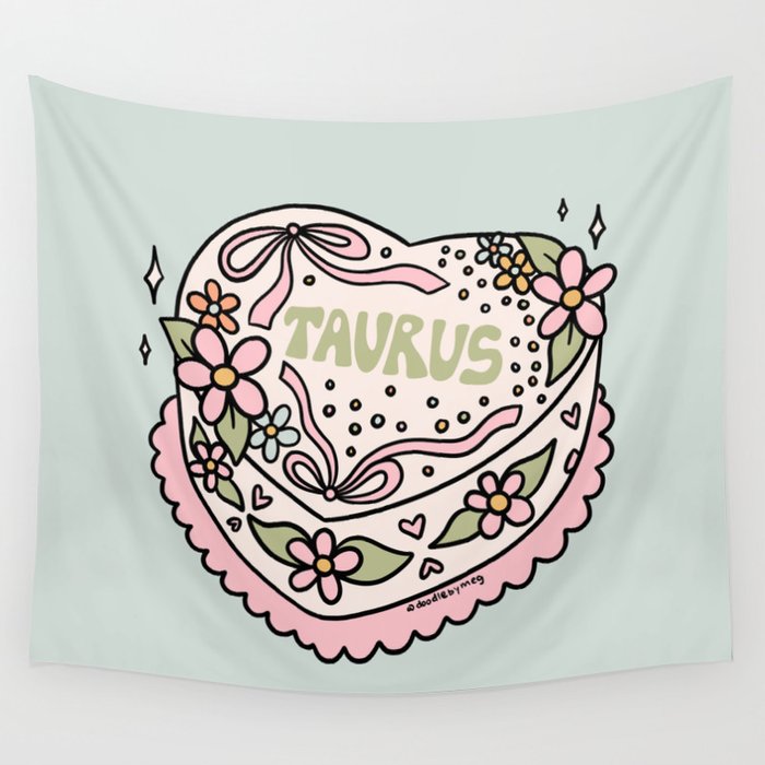 Taurus Heart Cake Wall Tapestry Gallery Image 4