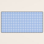 Gingham Check Pattern in Pastel Powder Blue Desk Mat Gallery Image 3