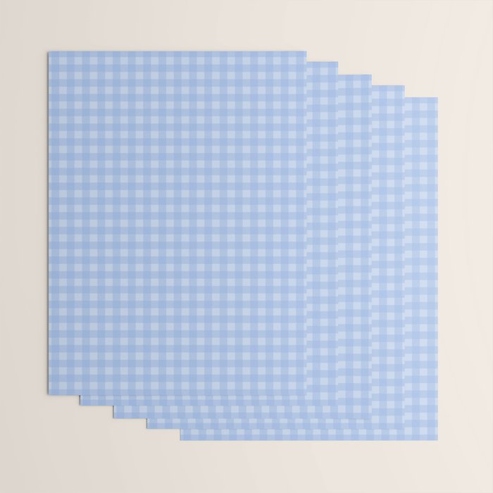 Gingham Check Pattern in Pastel Powder Blue Wrapping Paper Gallery Image 3