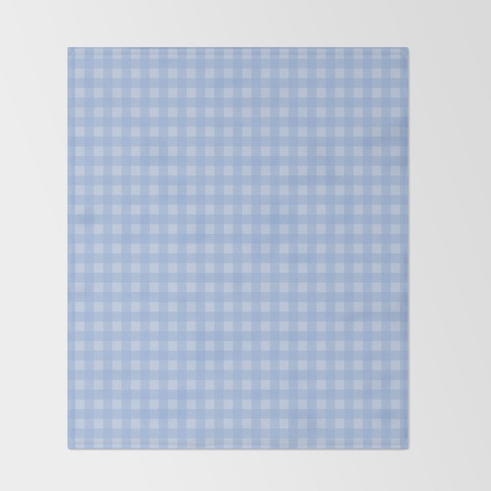 Gingham Check Pattern in Pastel Powder Blue Throw Blanket Gallery Image 2