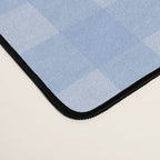 Gingham Check Pattern in Pastel Powder Blue Desk Mat Gallery Image 4