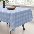 Gingham Check Pattern in Pastel Powder Blue Tablecloth Gallery Image 3