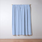 Gingham Check Pattern in Pastel Powder Blue Window Curtain Gallery Image 3