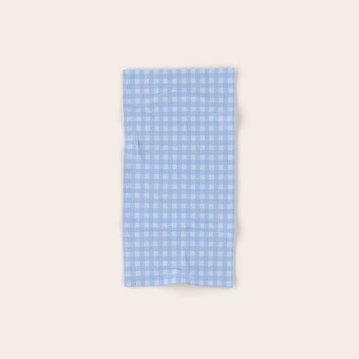 Gingham Check Pattern in Pastel Powder Blue Bath Towel Gallery Image 1