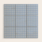 Gingham Check Pattern in Pastel Powder Blue Wood Wall Art Gallery Image 1