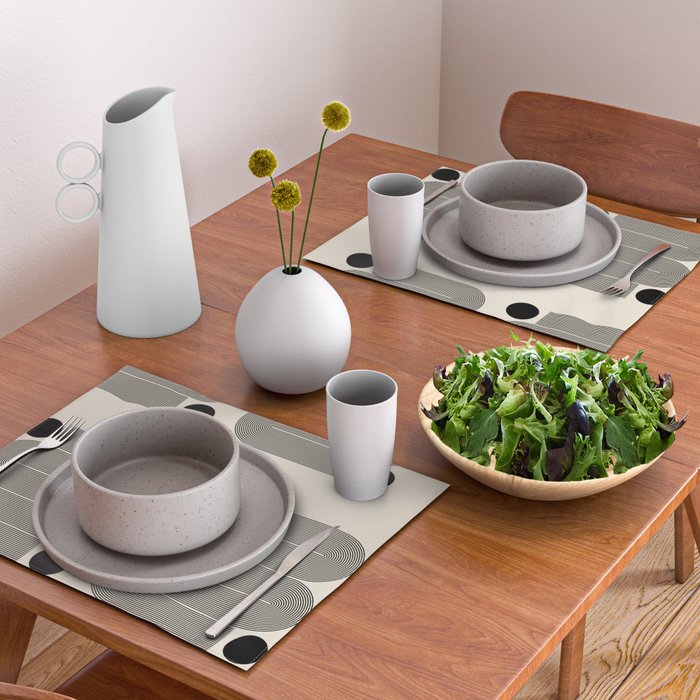 Abstraction_LINE_BLACK_DOT_VISUAL_ART_Minimlism_001A Placemat Gallery Image 2