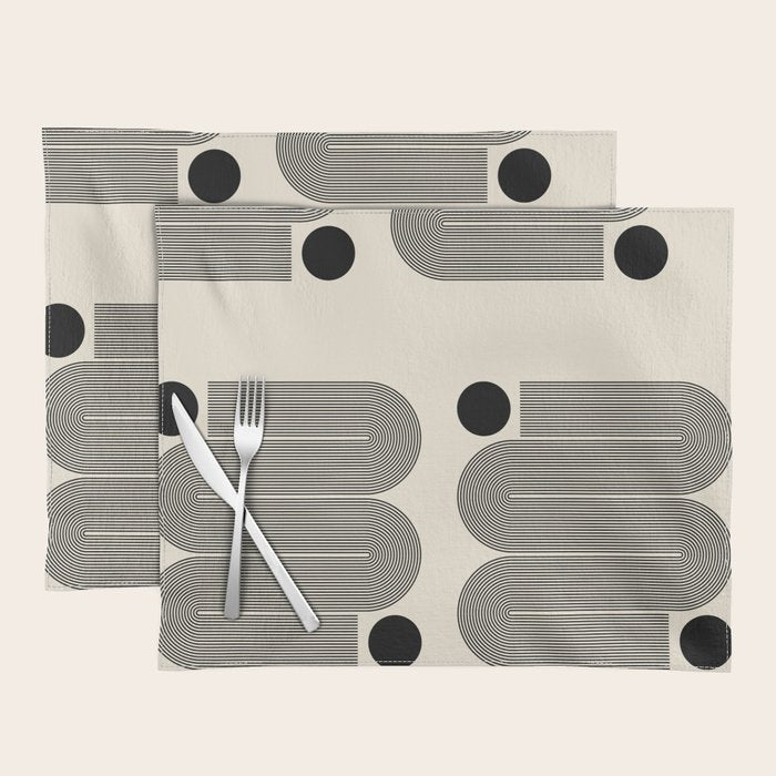 Abstraction_LINE_BLACK_DOT_VISUAL_ART_Minimlism_001A Placemat Gallery Image 1