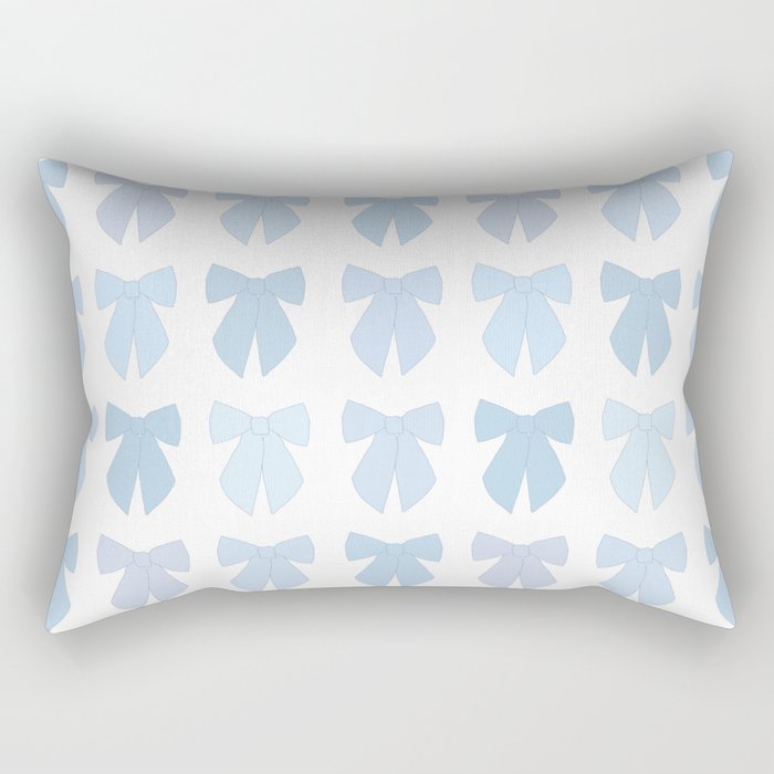 Blue Bows Preppy Coquette Rectangular Pillow Gallery Image 2