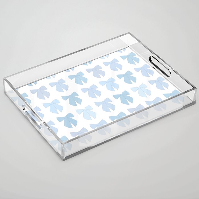Blue Bows Preppy Coquette Acrylic Tray Gallery Image 1