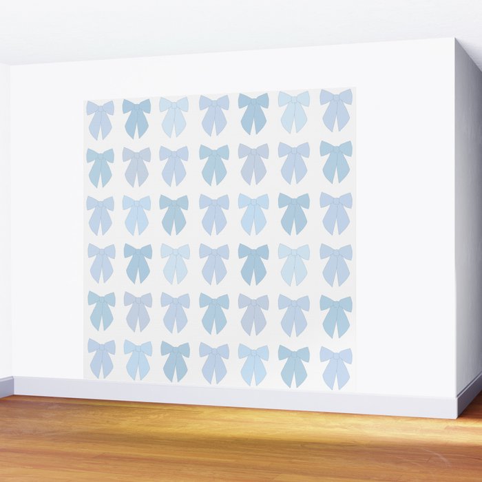 Blue Bows Preppy Coquette Wall Mural Gallery Image 2