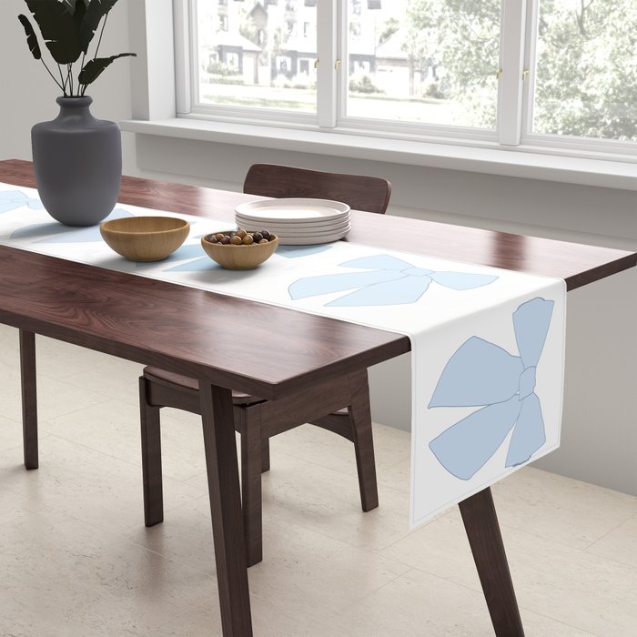 Blue Bows Preppy Coquette Table Runner Gallery Image 2