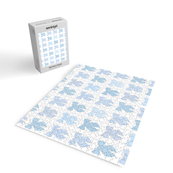 Blue Bows Preppy Coquette Jigsaw Puzzle Gallery Image 2