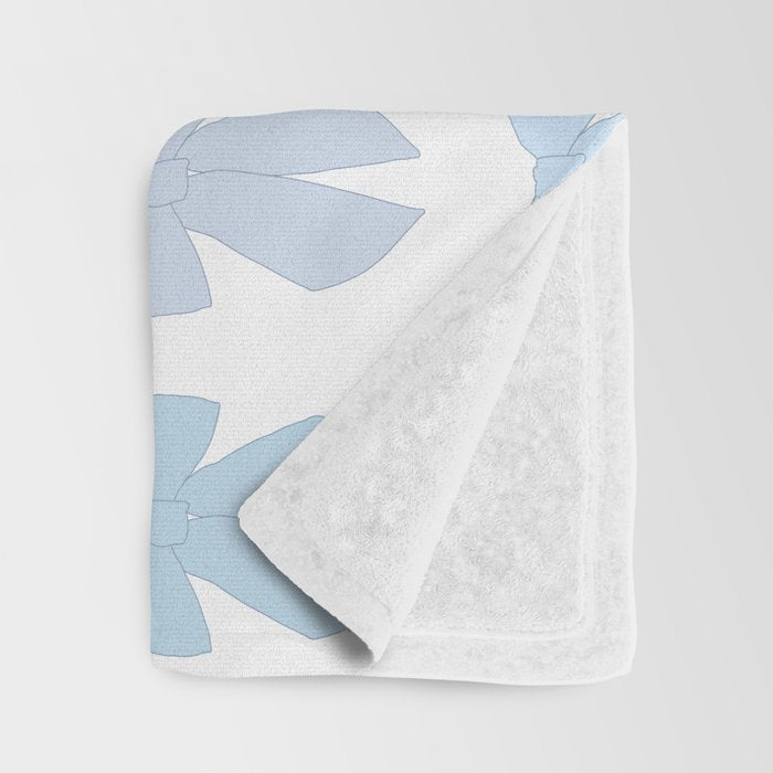 Blue Bows Preppy Coquette Throw Blanket Gallery Image 3