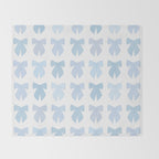 Blue Bows Preppy Coquette Throw Blanket Gallery Image 2