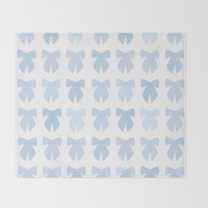 Blue Bows Preppy Coquette Throw Blanket Gallery Image 2