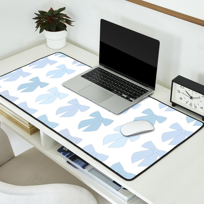 Blue Bows Preppy Coquette Desk Mat Gallery Image 2