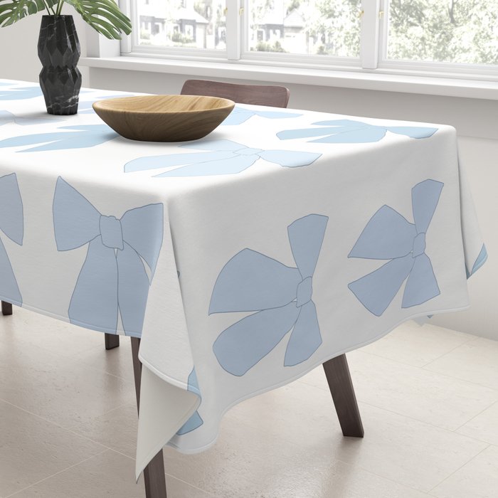 Blue Bows Preppy Coquette Tablecloth Gallery Image 3