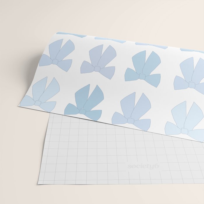 Blue Bows Preppy Coquette Wrapping Paper Gallery Image 2