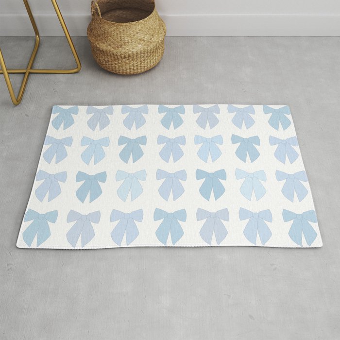 Blue Bows Preppy Coquette Rug Gallery Image 1