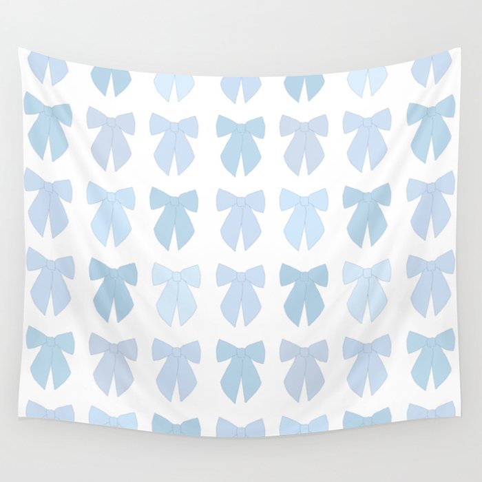 Blue Bows Preppy Coquette Wall Tapestry Gallery Image 4