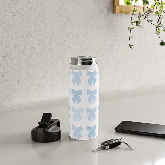 Blue Bows Preppy Coquette Water Bottle Gallery Image 4