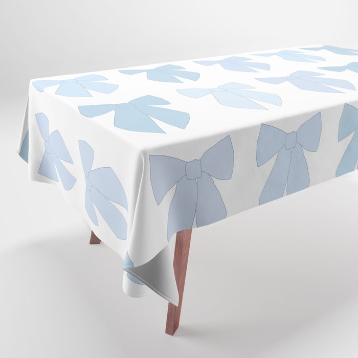 Blue Bows Preppy Coquette Tablecloth Gallery Image 1