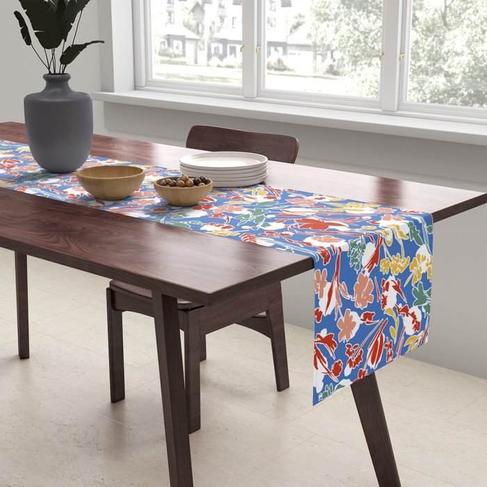 Wild colorful flowery meadow B Table Runner Gallery Image 2