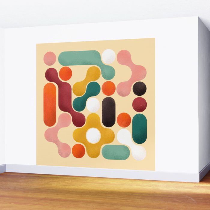 Color pops - mid century style  Wall Mural Gallery Image 2