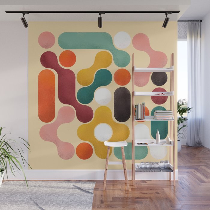 Color pops - mid century style  Wall Mural Gallery Image 1