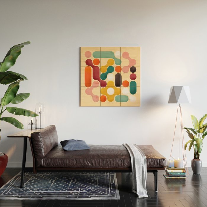 Color pops - mid century style  Wood Wall Art Gallery Image 2
