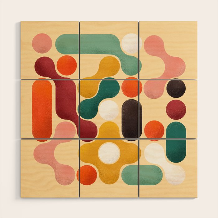 Color pops - mid century style  Wood Wall Art Gallery Image 1
