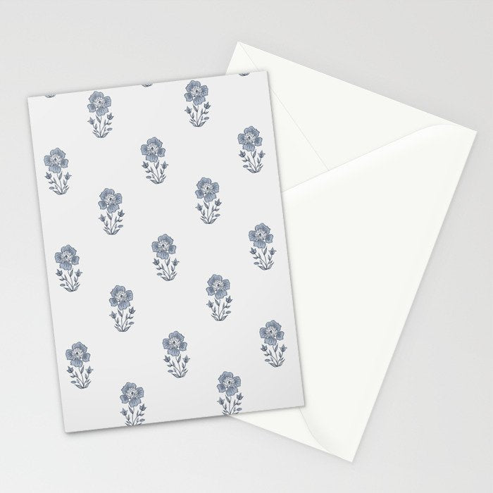 Hydrangea Block Print Stationery Card Gallery Image 2