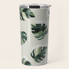 Cat and Plant Pattern 3 Travel Mug Gallery Image 1