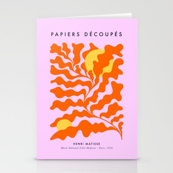 Matisse Cut-Outs - Pink & Orange Leaf On Sun Stationery Card Gallery Image 2