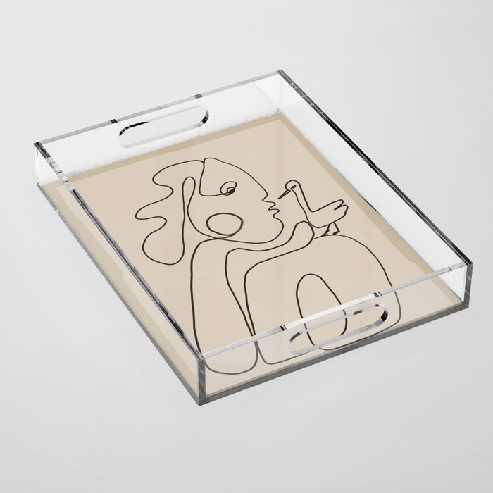 Gentle Abstract Line 5 Acrylic Tray Gallery Image 1