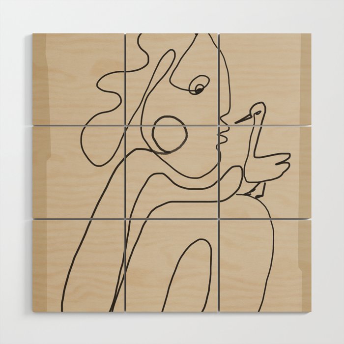 Gentle Abstract Line 5 Wood Wall Art Gallery Image 1