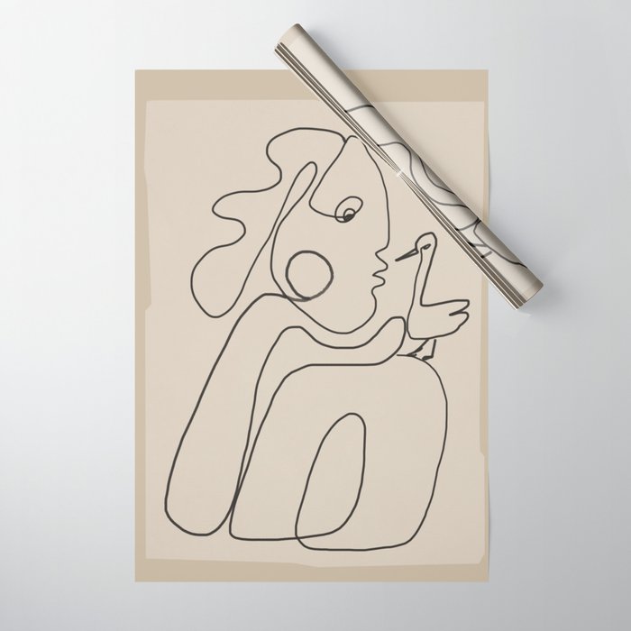 Gentle Abstract Line 5 Wrapping Paper Gallery Image 1