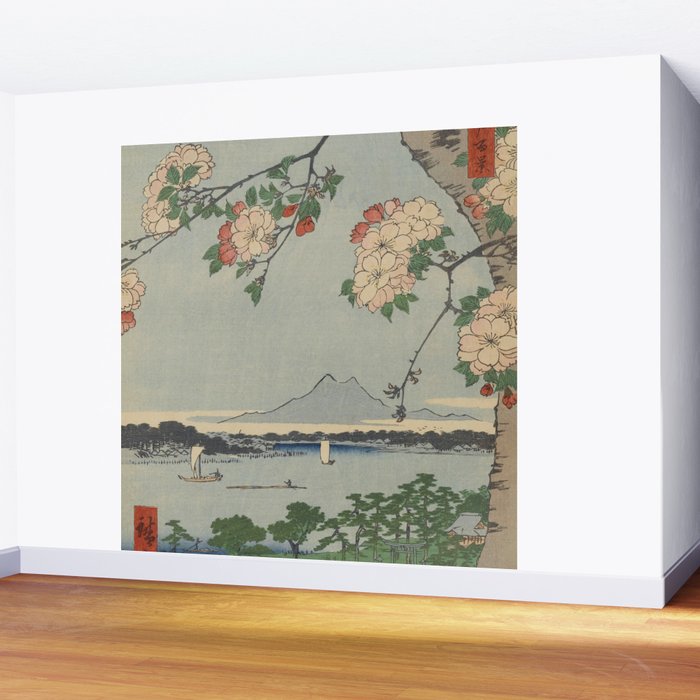 Cherry Blossoms on Spring River Ukiyo-e Japanese Art Wall Mural Gallery Image 2