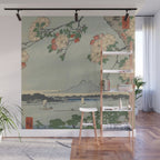 Cherry Blossoms on Spring River Ukiyo-e Japanese Art Wall Mural Gallery Image 1
